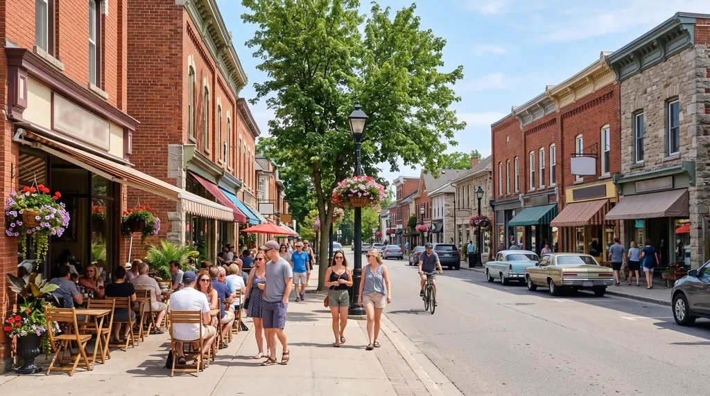 Illustrative heritage main street in a small Ontario town